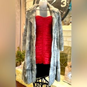 Rare Vintage Gray Karakul Long Coat Size Med Excellent Condition! Light Weight